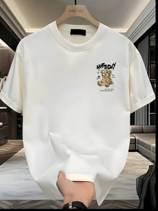 Tricou de vara "Not Today". Mânecă semi-lunga, cu guler rotund.